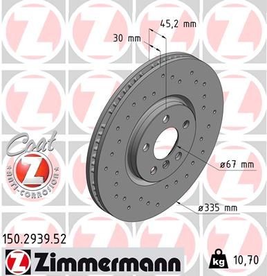 Bremseskive ZIMMERMANN 150.2939.52