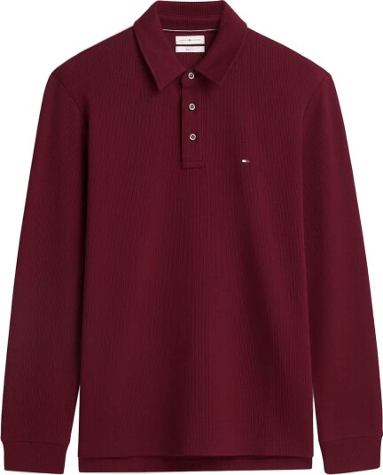 Tommy Hilfiger Ls Waffle Reg Polo Burgundy S