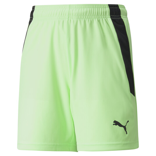 Puma teamLIGA Shorts Jr, fotballshorts junior 140 Fizzy Lime-puma Blac