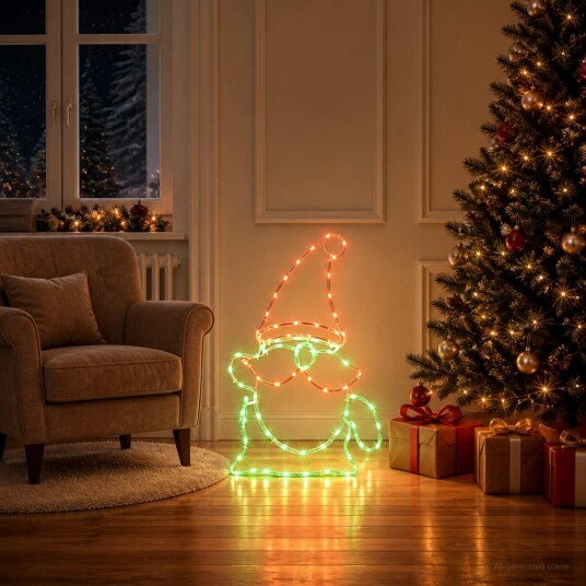 vidaXL LED-nisse LOVIISA 80 LED-lys Flerfarget og 38 x 60 cm