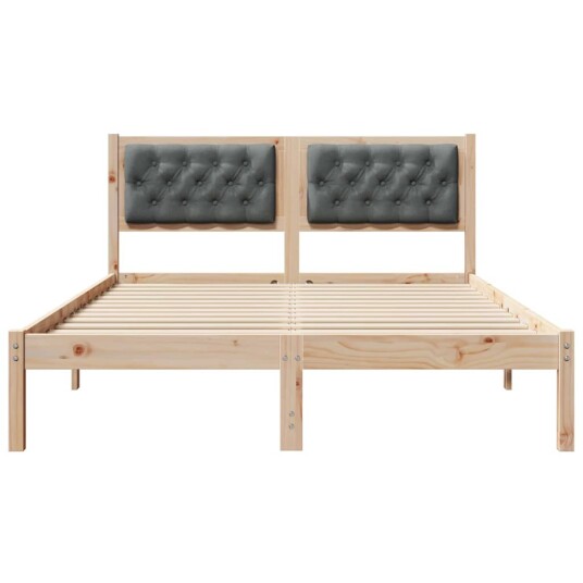 Sengestamme med hodegjerde Mørkegrå 140 x 200 cm Massiv furu Sengestamme med hodegjerde Mørkegrå 140 x 200 cm Massiv furu
