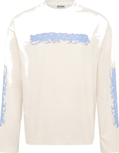 Weekday Great Boxy Graphic Long Sleeve T Shirt Cream M
