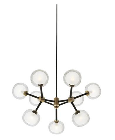 TOOY Nabila 552.19 Taklampe Matt Sort/ Børstet Messing med Klar Glass TOOY Nabila 552.19 Taklampe Matt Sort/ Børstet Messing med Klar Glass