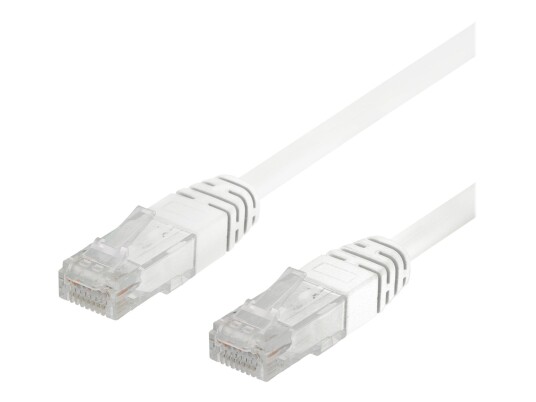 Deltaco Koblingskabel Cat6a 0,5 m Halogenfri RJ-45 Hann-Hann Hvit