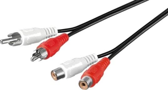 Goobay 2RCA - 2RCA RCA-forlengelseskabel 2,5 m Svart