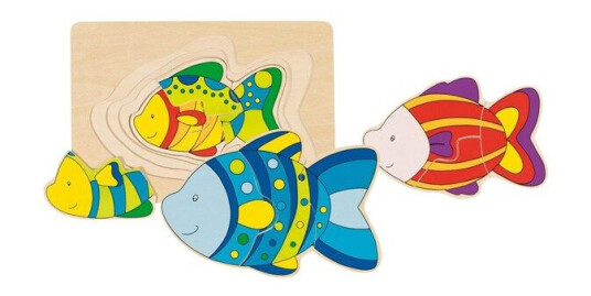 Goki Wooden 3-layer Puzzle Vis Tre