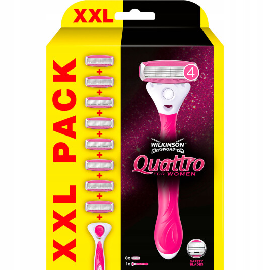 Wilkinson_Quatro For Kvinne Barberhøvel + 7 Kassetter Wilkinson_Quatro For Kvinne Barberhøvel + 7 Kassetter