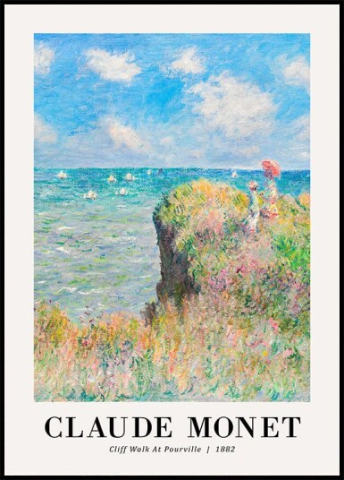 Cliff Walk at Pourville 1882 Plakat by Claude Monet Plakat / 21x30cm