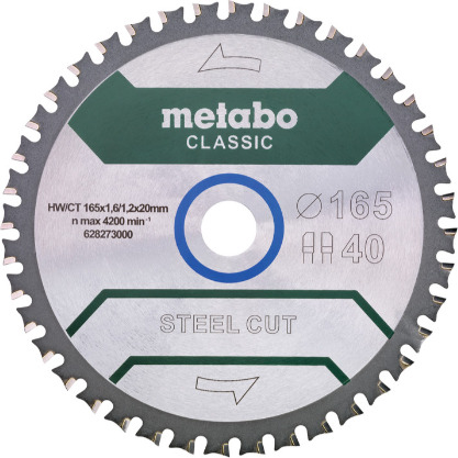 Metabo Steel Cut Classic 165mm Sagblad for Metall med 40 Tenner Metabo Steel Cut Classic 165mm Sagblad for Metall med 40 Tenner