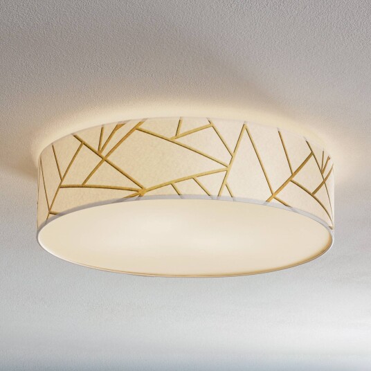 Eko-Light Taklampe Zulu hvit/gull rund