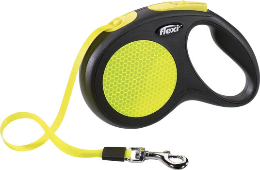 Flexi New Neon Rullekobling Hundebånd Medium 5m Maks 25kg Gul Flexi New Neon Rullekobling Hundebånd Medium 5m Maks 25kg Gul