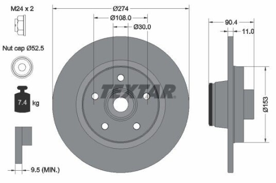 Bremseskive TEXTAR 92196203