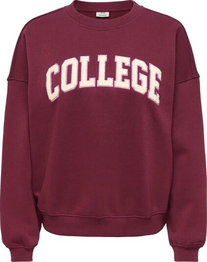 JDY Jdymesa Life L/S O Nk Emb Sweat Jrs Noos   Burgundy   XS