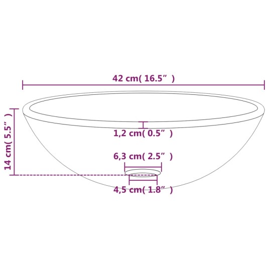 vidaXL Servant herdet glass 42x14 cm hvit vidaXL Servant herdet glass 42x14 cm hvit