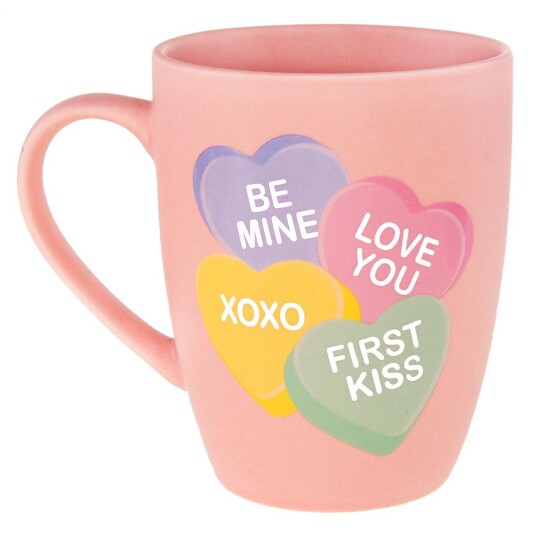 Krus lovehearts m/tekst rosa