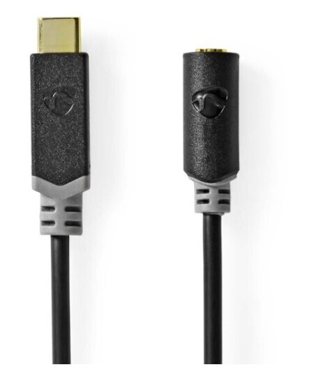 Nedis USB-C™ Adapter | USB 2.0 | USB-C™ Hann | 3.5 mm Hun | 1.00 m | Rund | Gull belagt | PVC | Sort | Boks