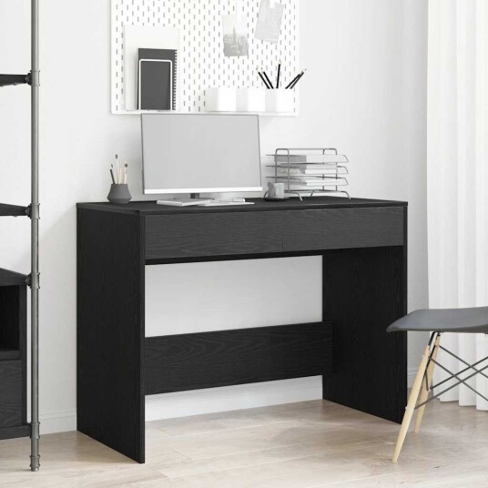 Skrivebord svart eik 101x50x76,5 cm konstruert tre Skrivebord svart eik 101x50x76,5 cm konstruert tre