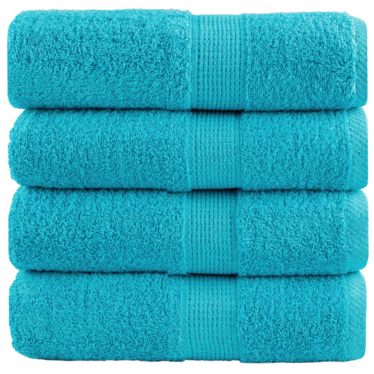 Premium vaskehåndklær SOLUND 4 stk turkis 30x30 cm 600 gsm Premium vaskehåndklær SOLUND 4 stk turkis 30x30 cm 600 gsm