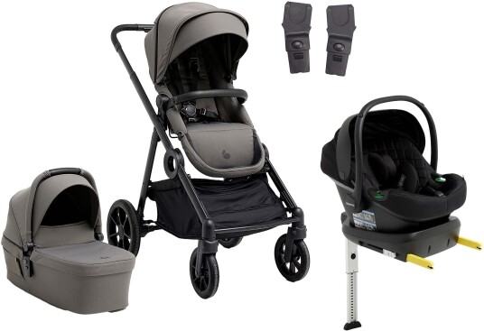 Beemoo Pro Multi 2 Duovogn inkl Route i-Size Babybilstol & Base Mocha Grey/Black Stone