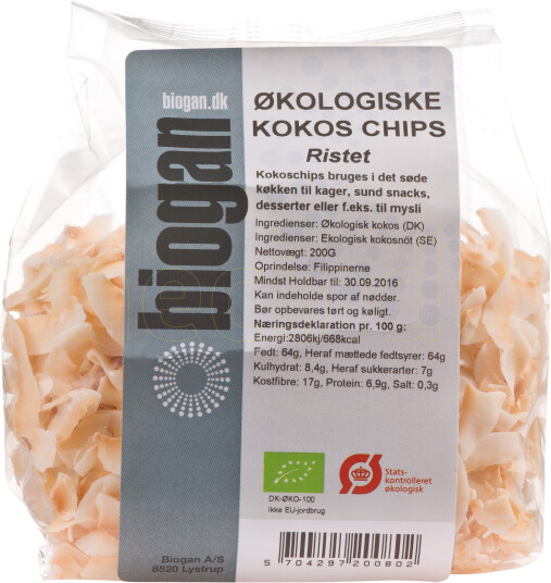 Biogan Kokoschips Ristet Ø 200g
