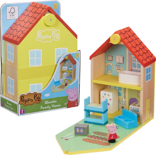 Trehus Peppa Gris med figur