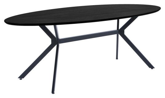 Woood Bruno Ovalt Spisebord - Svart, 220x100 1580373-08-0 1680967-01-0