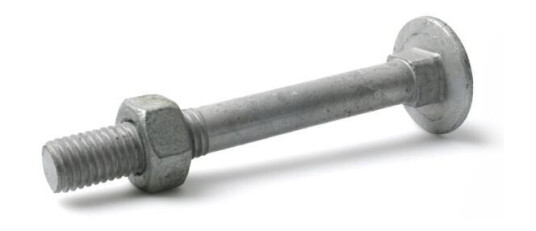 Arvid Nilsson 14908080 Vognbolt M8 MVBF 4.6, FZV DIN 603/555, med mutter M8x80 mm, 100-pakning