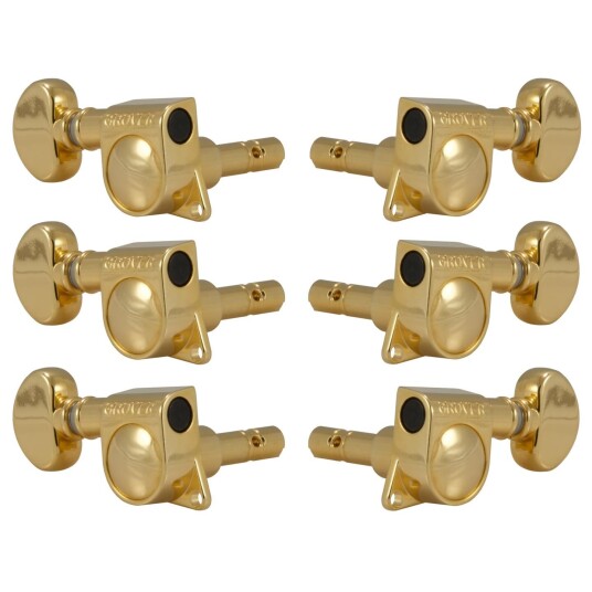 Grover 406g Mini Locking Rotomatics W/round Button, 3+3 - Gull