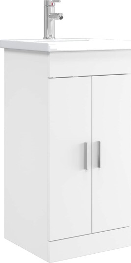 Badmøbel med vask Hvit 42 x 40 x 84,5 cm Konstruert tre Badmøbel med vask Hvit 42 x 40 x 84,5 cm Konstruert tre