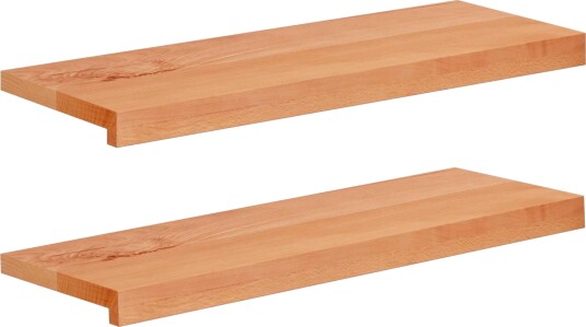 vidaXL Trappetrinn 2 stk. 80 x 30 x 2 cm Lakk Massiv bøketre