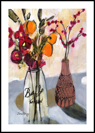 Still Life With Mason Jar and Flowers Plakat Plakat / 40x50cm
