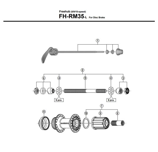 Shimano Fh-Rm35 Venstre Konus