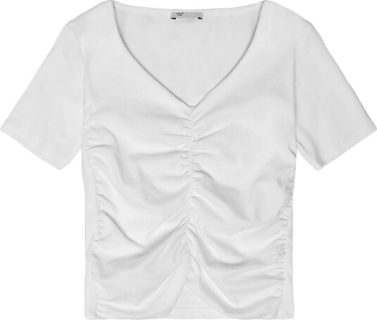 Mango Teen Draped Cotton T Shirt NATURAL WHITE L