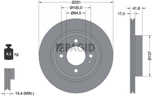 PAGID 55780NC Bremseskive
