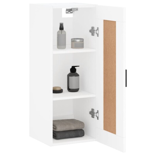  Veggmontert skap hvit 34,5x34x90 cm konstruert tre 8720845950859