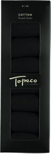 TOPECO Socks 8-P - Black - 41-45
