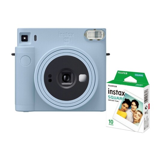 FUJIFILM INSTAX SQ1 INSTANTKAMERA + 10 FILM PAKKE, GLACIER BLUE FUJIFILM INSTAX SQ1 INSTANTKAMERA + 10 FILM PAKKE, GLACIER BLUE