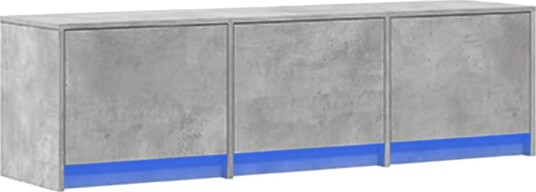 TV skap med LED Betong 140 x 34 x 40 cm Konstruert tre TV skap med LED Betong 140 x 34 x 40 cm Konstruert tre
