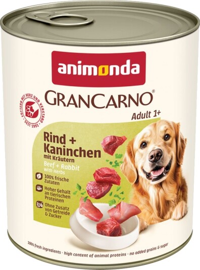Animonda GranCarno Adult Original Våtfôr Okse & Kanin med Urter 6x800g