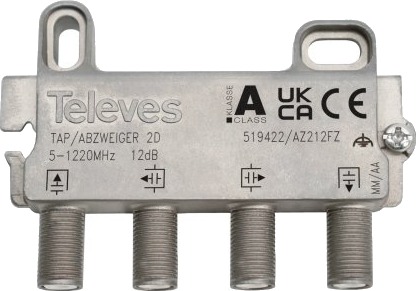 Televes Koaksialplugg F-Type Hun 5-1220MHz Rustfritt Stål