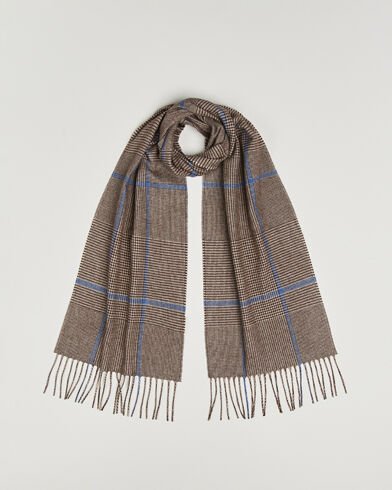 Piacenza Cashmere Cashmere/Silk Overcheck Scarf Brown