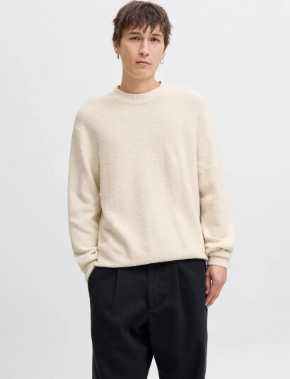 Jack & Jones Jjspence Knit Crew Neck - Cream - M