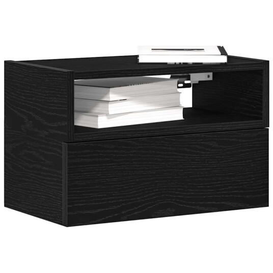  Veggmonterte nattbord 2 stk svart 45x26x28,5 cm 8721158574787