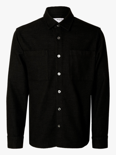 Selected Homme Boucle Check Overshirt Long Sleeve Sort XL
