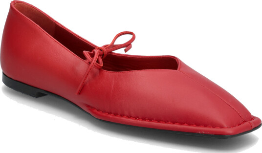 ALOHAS Sway Red Leather Ballet Flats Red 36