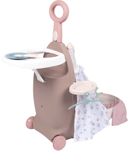 Smoby Baby Nurse 3i1 stellekoffert med dukkestol og dukkeseng passer dukke opptil 42 cm