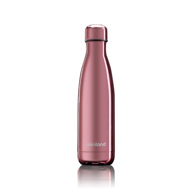 miniland Thermos flaske deluxe rose med krom effekt 500 ml