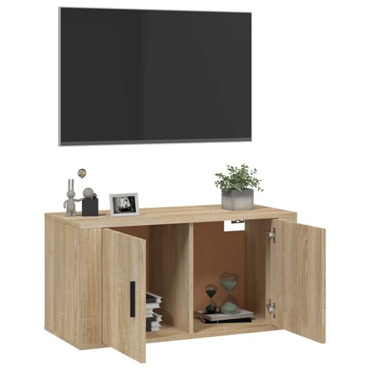 Vegghengt TV benk sonoma eik 80x34,5x40 cm