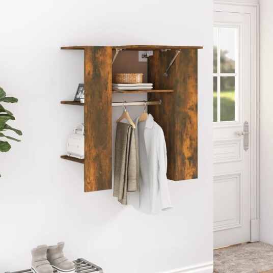 vidaXL Gangskap røkt eik 97,5x37x99 cm konstruert tre