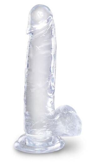 King Cock Clear Dildo med Baller 18 cm - Klar King Cock Clear Dildo med Baller 18 cm - Klar